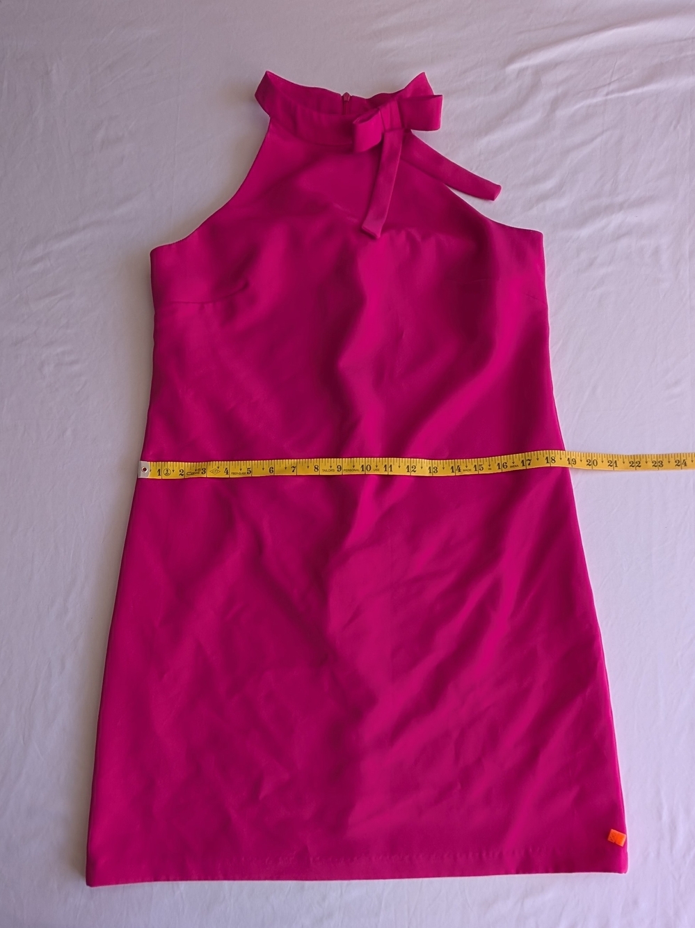 Maggy London Hot Pink Halter Mini Dress with Neck Tie - Picture 6 of 7